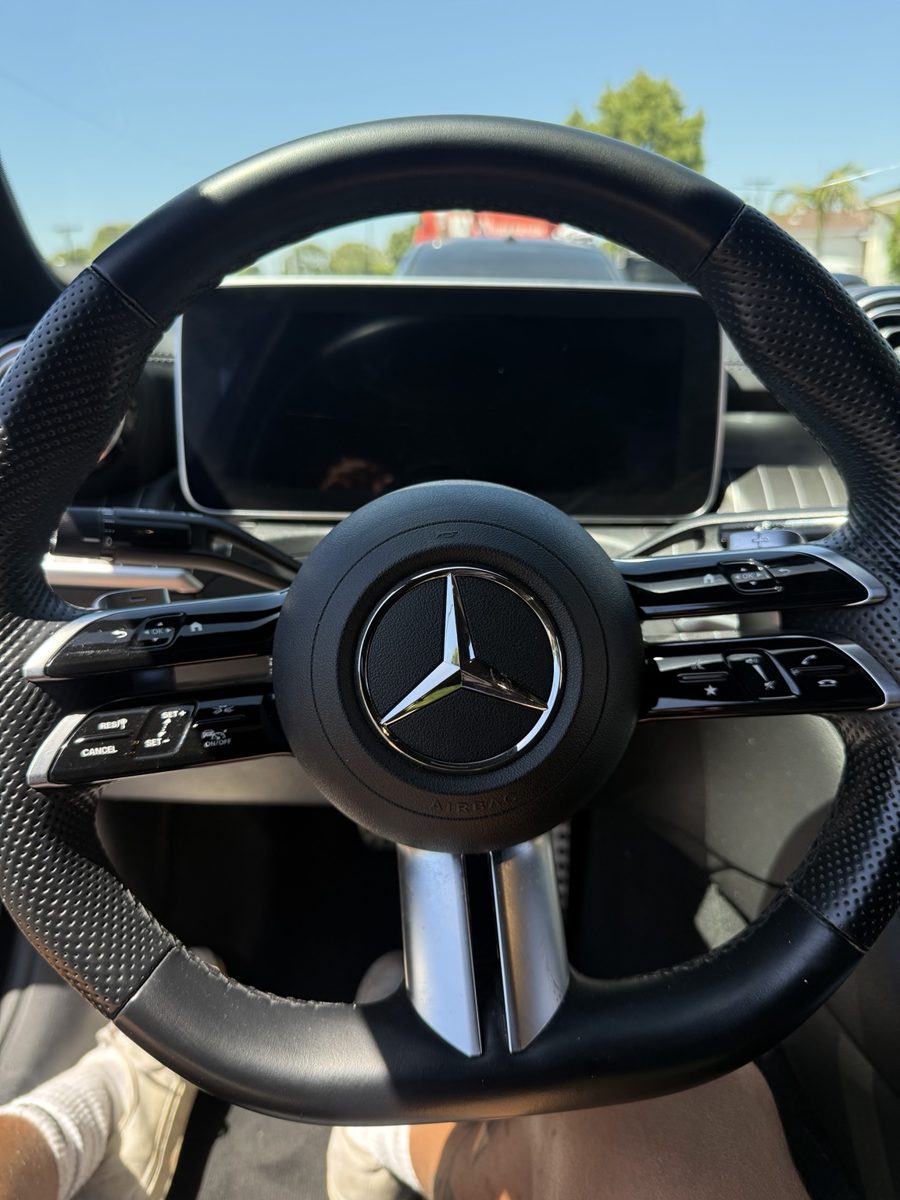 Mercedes steering wheel detail